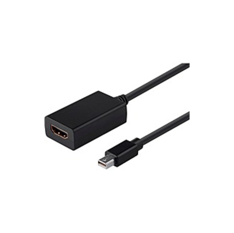 Monoprice Mini DisplayPort 1.1 to HDMI Adapter with Audio Support, Black - HDMI/Mini DisplayPort A/V Cable for Audio/Video Device, Notebook, MacBook -