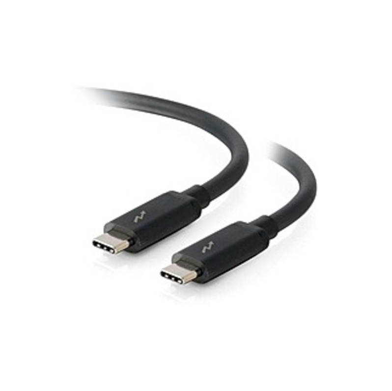 C2G 6ft Thunderbolt 3 Cable (20Gbps) - 6 ft Thunderbolt Data Transfer Cable - Type C Male Thunderbolt 3 - Type C Male Thunderbolt 3 - 2.50 GB/s - Blac
