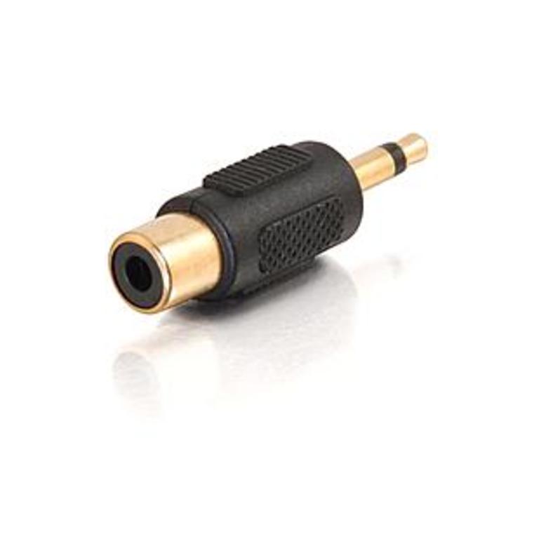 C2G RCA Jack to 3.5mm Mono Plug Audio Adapter - 1 x RCA Female - 1 x Mini-phone Male - Black
