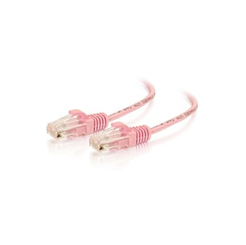 C2G 3ft Cat6 Snagless Unshielded (UTP) Slim Ethernet Network Patch Cable - Pink - 3 ft Category 6 Network Cable for Network Device - First End: 1 x RJ