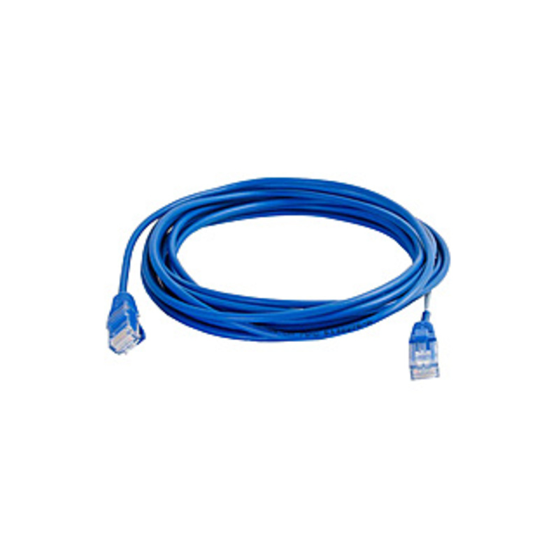 C2G 1.5ft Cat5e Snagless Unshielded (UTP) Slim Network Patch Cable - Blue - Slim Category 5e for Network Device - RJ-45 Male - RJ-45 Male - 1.5ft - Bl