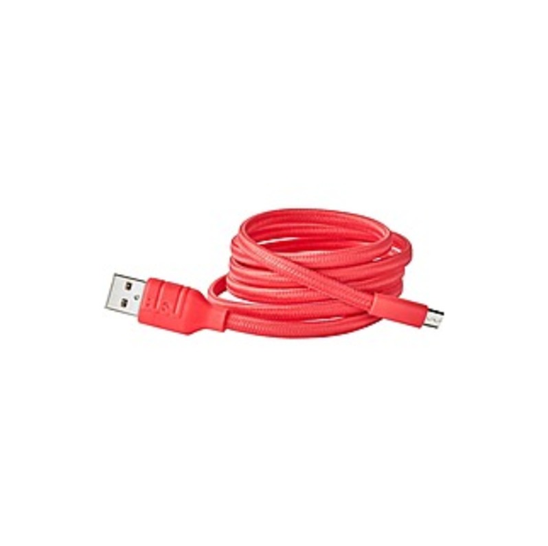 BuQu Micro USB Cable - 10 ft Micro-USB/USB Data Transfer Cable - First End: 1 x Type A Male USB - Second End: 1 x Male Micro USB - Salmon