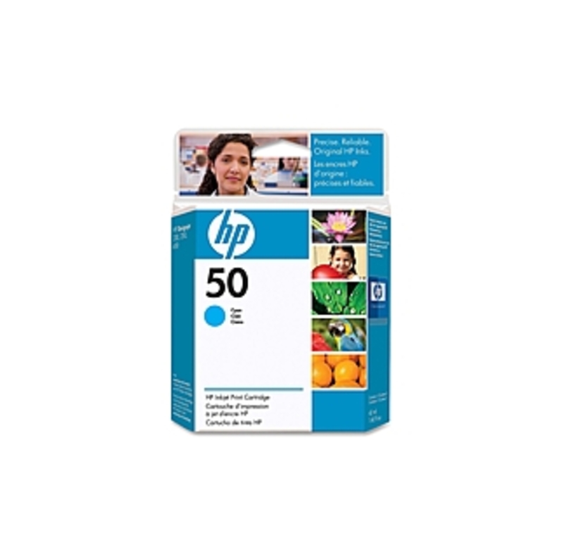HP 50 Original Ink Cartridge - Inkjet - 1600 Pages - Cyan - 1 Each