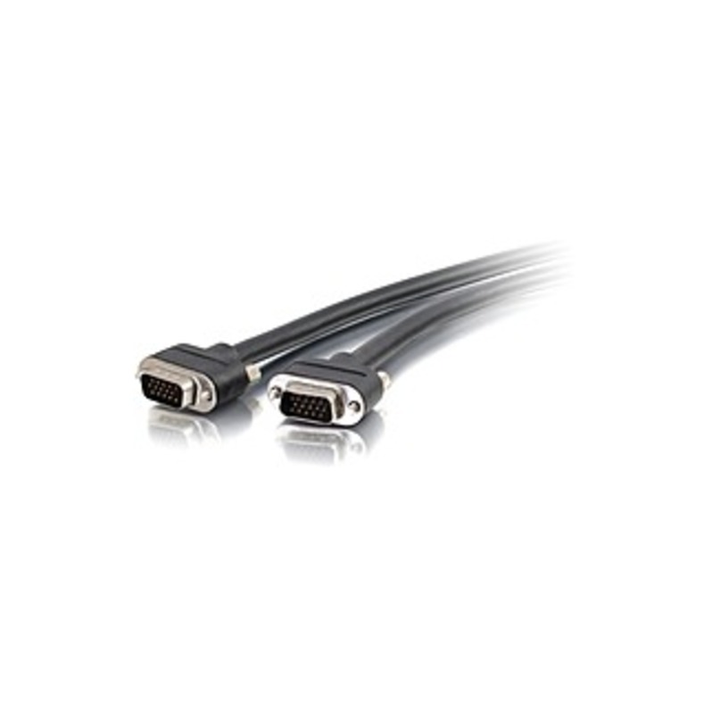 C2G 10ft VGA Cable - Select VGA Video Cable M/M - In-Wall CMG-Rated - VGA for Video Device - 10 ft - 1 x HD-15 Male VGA - 1 x HD-15 Male VGA - Black