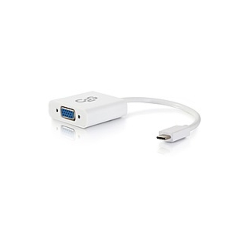 C2G USB 3.1 USB Type C to VGA Adapter - USB C to VGA White - TAA - USB Type C to VGA Video Adapter