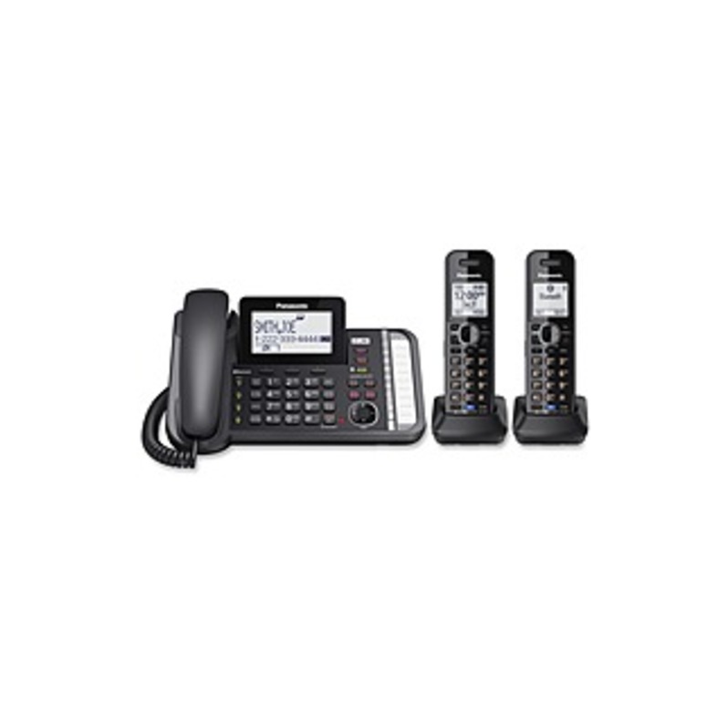 Panasonic Link2Cell KX-TG9582B DECT 6.0 Cordless Phone - Black - 2 x Phone Line - Answering Machine