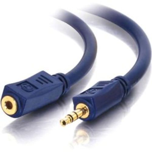 C2G 757120406105 25-Feet Velocity 3.5 mm M/F Stereo Audio Extension Cable - Blue