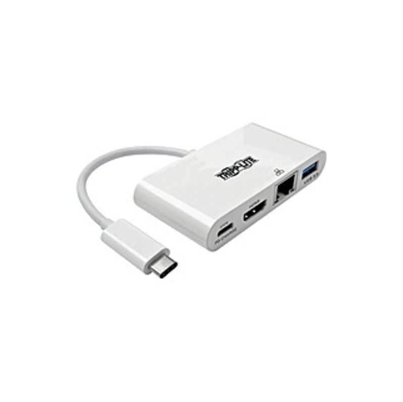 Tripp Lite USB C to HDMI Multiport Video Adapter Converter w/ USB-A Hub, USB-C PD Charging Port & Gigabit Ethernet Port, USB Type C to HDMI, USB Type-