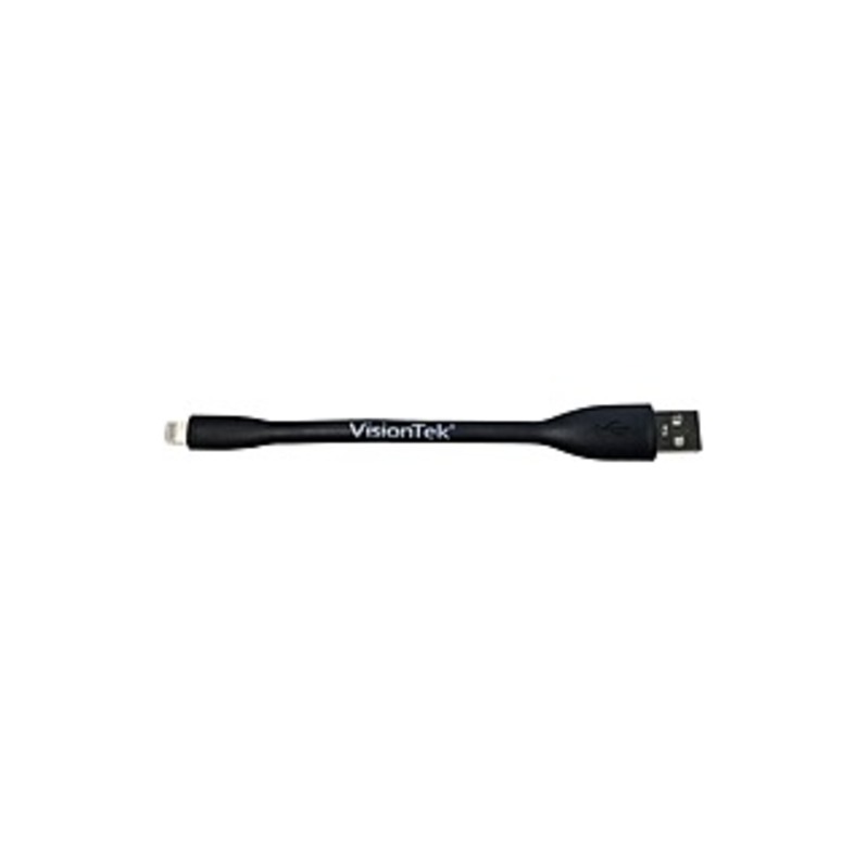 VisionTek Lightning to USB Flex Cable-Black -901096 - Lightning/USB Data Transfer Cable - Lightning Male Proprietary Connector - Male USB - Black