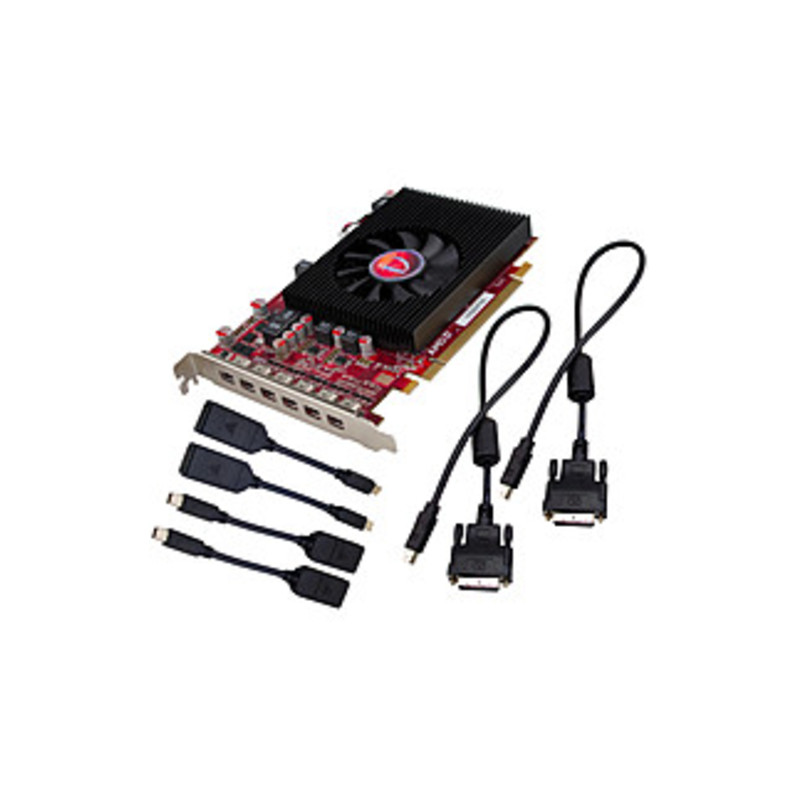 VisionTek Radeon 7750 2GB GDDR5 6M (6x MiniDP) - DirectX 11.0, DirectCompute, OpenCL 5.0, OpenGL 3.2 - 6 x DisplayPort - 6 x Monitors Supported