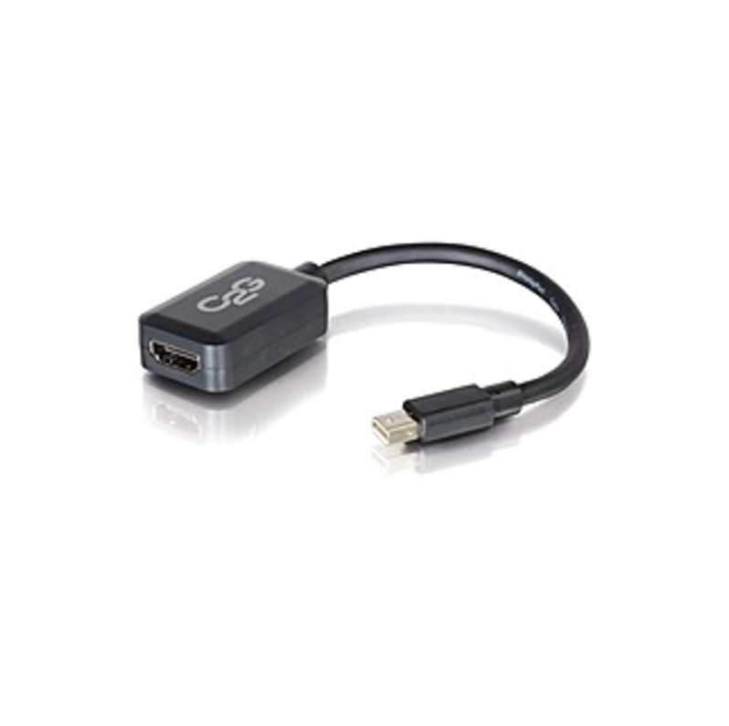 C2G 8in Mini DisplayPort to HDMI Adapter-Thunderbolt to HDMI Converter-Black - HDMI/Mini DisplayPort for Audio/Video Device - 8" - 1 x Mini DisplayPor