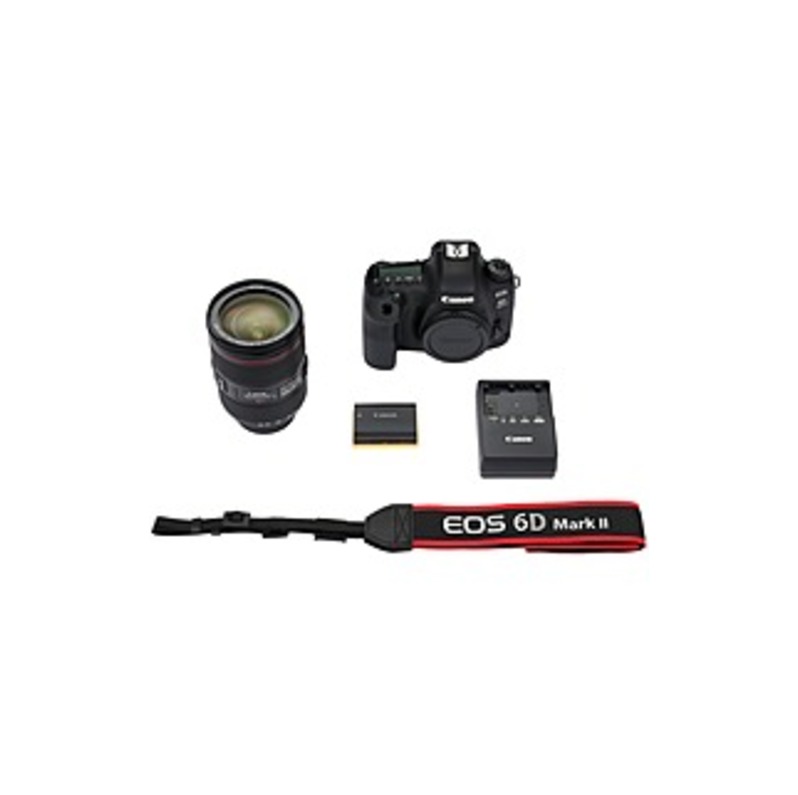 Canon EOS 6D Mark II 26.2 Megapixel Digital SLR Camera with Lens - 24 mm - 105 mm - 3" Touchscreen LCD - 4.4x Optical Zoom - Digital (IS) - 6240 x 416