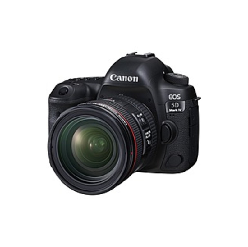 Canon EOS 5D Mark IV 30.4 Megapixel Digital SLR Camera with Lens - 24 mm - 70 mm - Black - 3.2" Touchscreen LCD - 2.9x Optical Zoom - Optical (IS) - 6