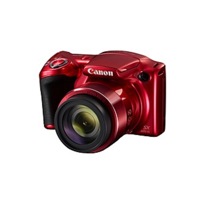 Canon PowerShot SX420 IS 20 Megapixel Compact Camera - Red - 3" LCD - 42x Optical Zoom - 4x Digital Zoom - Optical (IS) - 5152 x 3864 Image - 1280 x 7