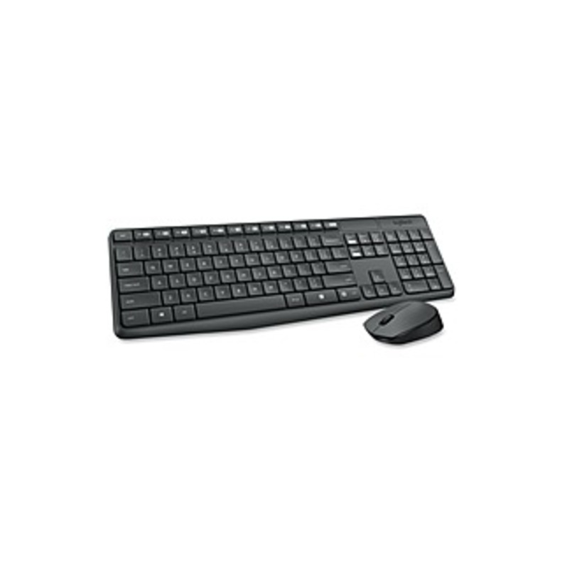 Logitech Keyboard & Mouse (Keyboard English Layout only) - USB Wireless RF English - Black - USB Wireless RF Optical - Scroll Wheel - QWERTY - Black -