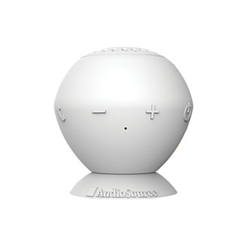 AudioSource Sound Pop Speaker System - 3 W RMS - Wireless Speaker(s) - Portable - Battery Rechargeable - White - 32 ft - Bluetooth - USB