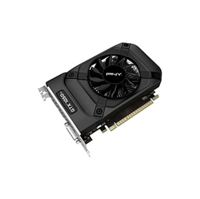 PNY GeForce GTX 1050 Ti Graphic Card - 1.29 GHz Core - 1.39 GHz Boost Clock - 4 GB GDDR5 - Dual Slot Space Required - 128 bit Bus Width - Fan Cooler -