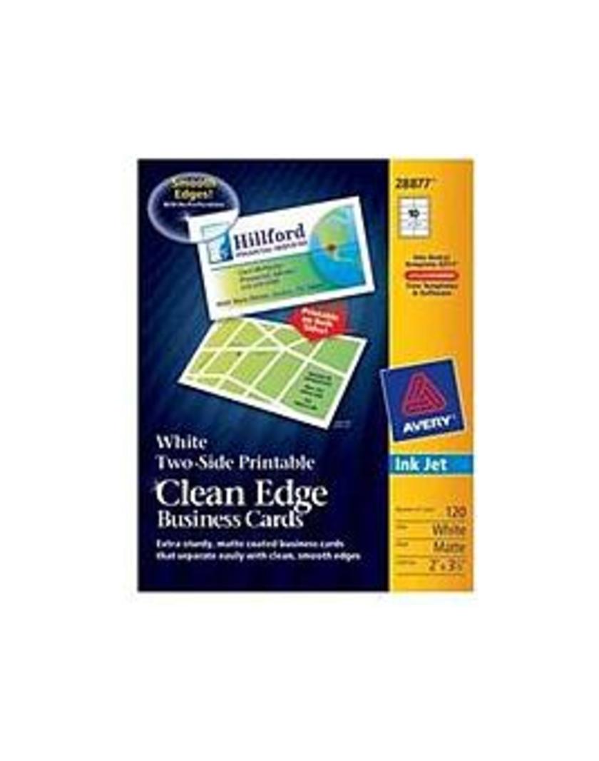 Avery 28877 Dennison Clean Edge Business Cards - White