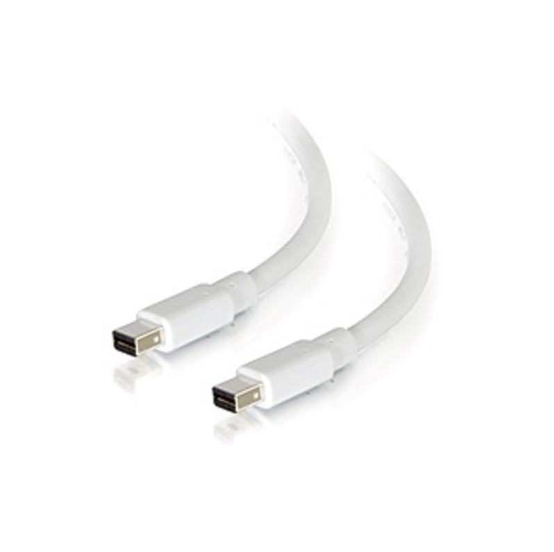 Image of C2G 3ft Mini DisplayPort Cable M/M - White - 3 ft Mini DisplayPort A/V Cable for Notebook, Audio/Video Device - First End: 1 x Mini DisplayPort Male T