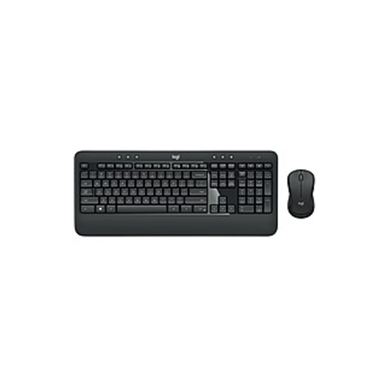 Logitech MK540 Wireless Keyboard Mouse Combo - USB Wireless RF Keyboard - Black - USB Wireless RF Mouse - Optical - 1000 dpi - 3 Button - Scroll Wheel