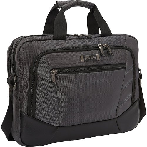 Kenneth Cole 023572491021 Reaction Top Zip Briefcase for 15.6-inch Laptop - Charcoal