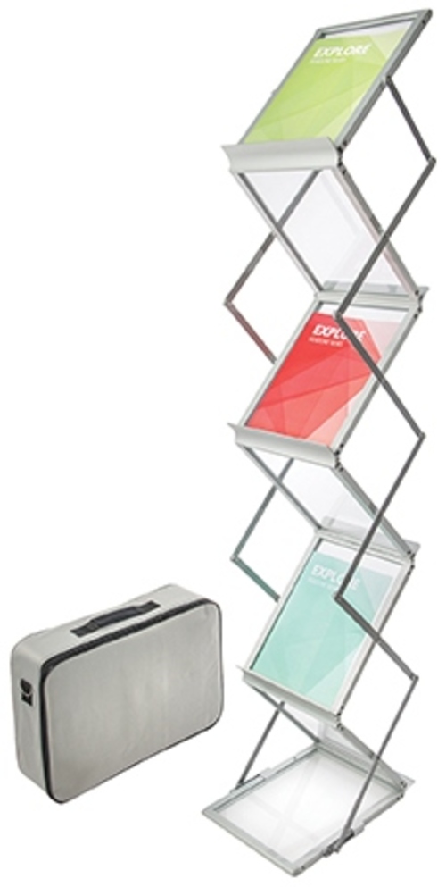 Deflecto 791061 6-Shelf Portable Literature Display - Silver