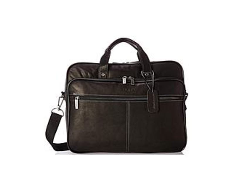 Heritage 827365 Dual Compartment Leather Bag for 16-inch Laptop - Black