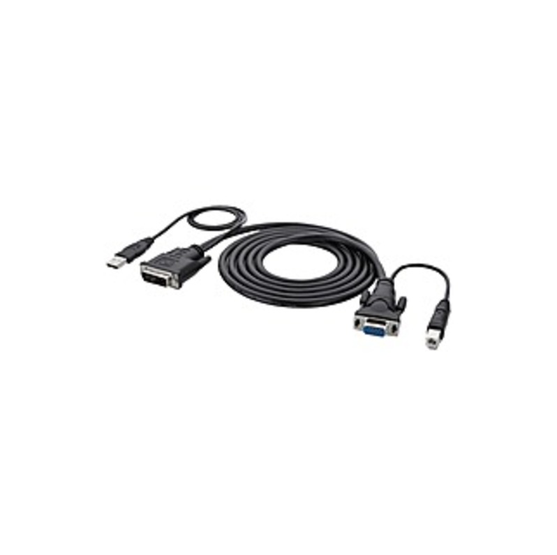 Belkin OmniView F1D9007B06 KVM Cable Adapter - 6 ft KVM Cable - DVI-I Digital Video - HD-15 VGA, USB - Black