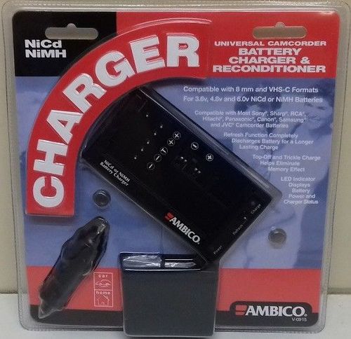 AMBICO V0915 Quick Charger for 3.5/4.8/6.0 V Ni-Cad and Ni-MH Camcorder Battery