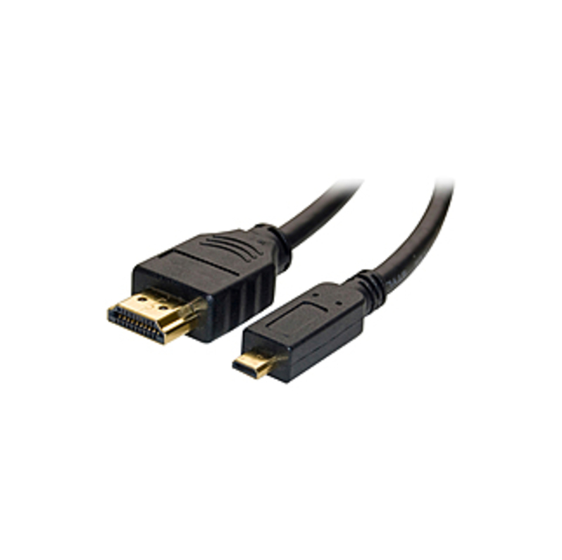 4XEM 6FT Micro HDMI To HDMI Adapter Cable - 6 ft HDMI A/V Cable for TV, Projector, Audio/Video Device, Monitor, Camera, Cellular Phone - First End: 1