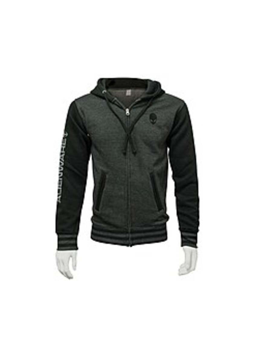 Mobile Edge AWSHTT1XL Alienware Varsity Hoodie - XL - Charcoal/Gun Metal