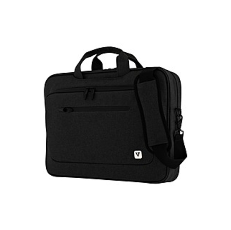 V7 CTPX1-BLK-1N Carrying Case (Briefcase) for 15.6" Notebook - Black - Weather Resistant, Water Proof Zipper - 500D Gucci Nylon, Polypropylene Strap,