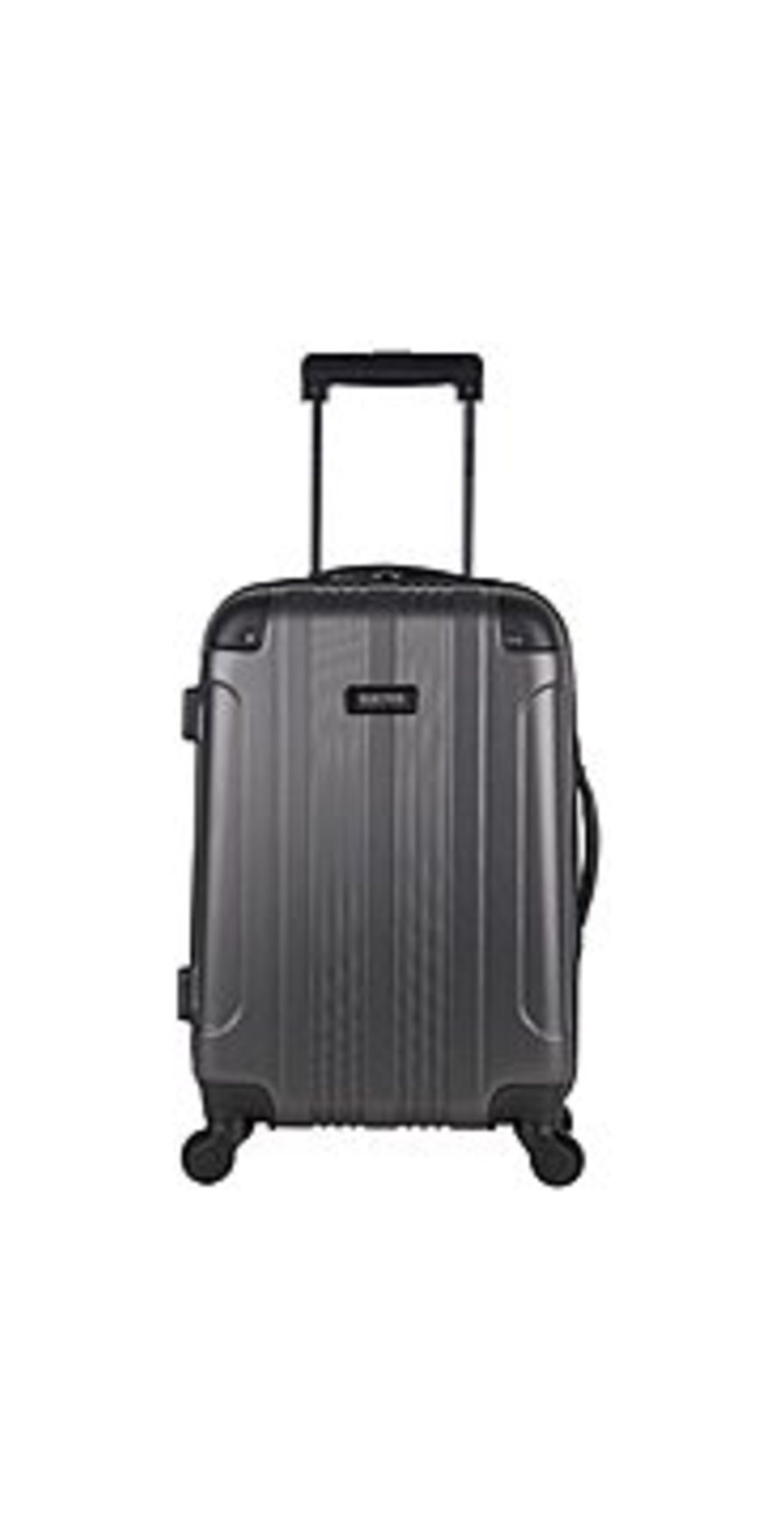 Kenneth Cole 5705040 ABS Hardside Upright Rolling Carry On Bag - Charcoal/Red
