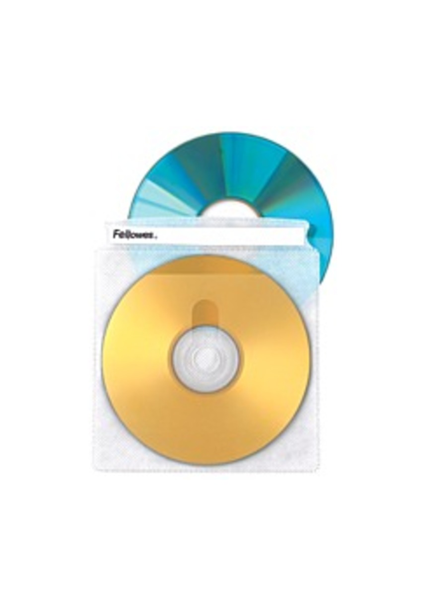 Fellowes 90659 Double-Sided CD/DVD Sleeves - 50 Pack - Clear