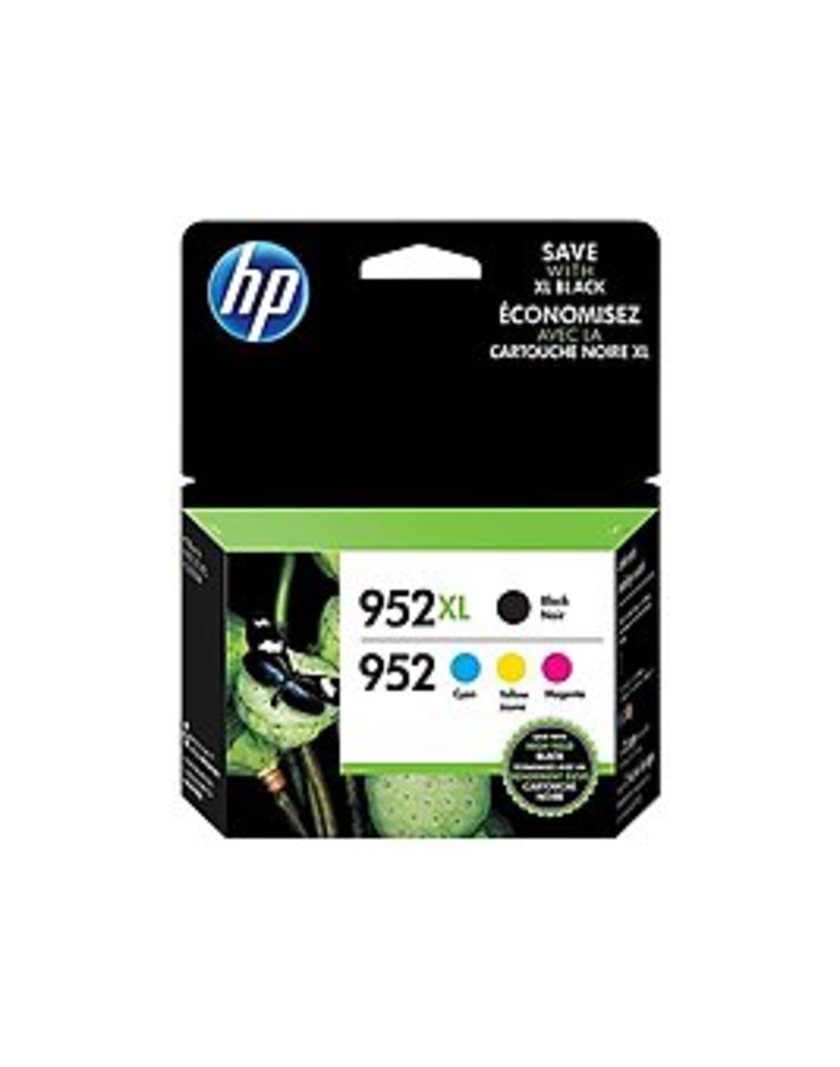 HP N9K28AN 952XL High Yield Black/952 Cyan/Magenta/Yellow Ink Cartridge - 4-Pack