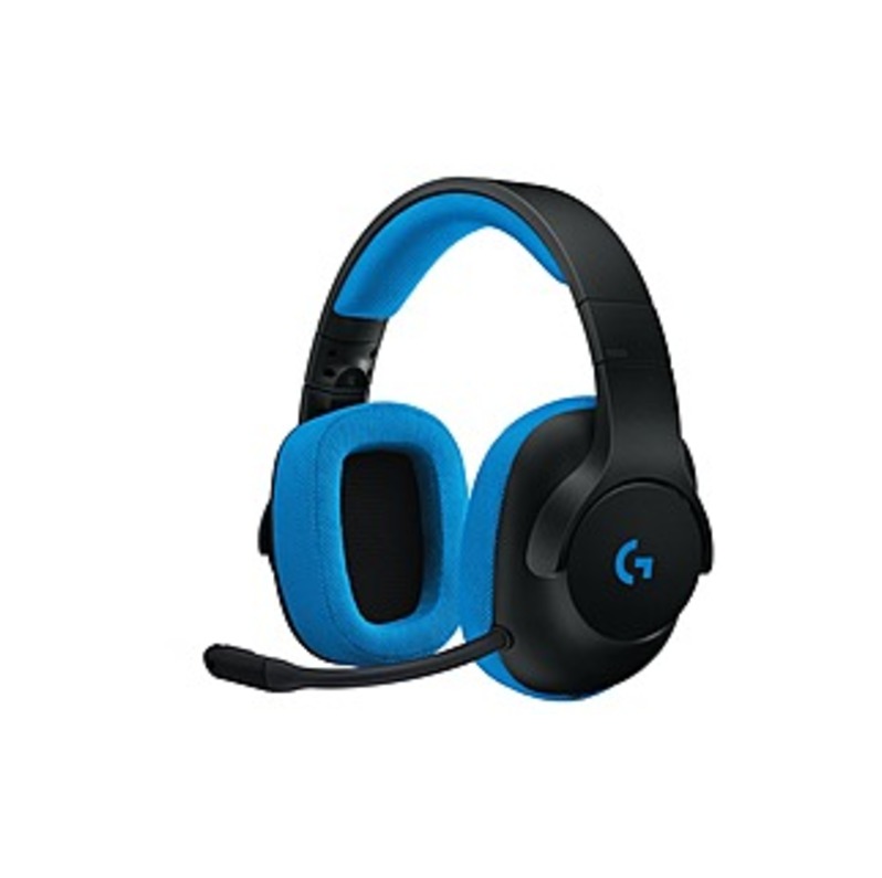 Logitech G233 Prodigy Wired Gaming Headset - Stereo - Black, Cyan - Mini-phone - Wired - 32 Ohm - 20 Hz - 20 kHz - Over-the-head - Binaural - Circumau