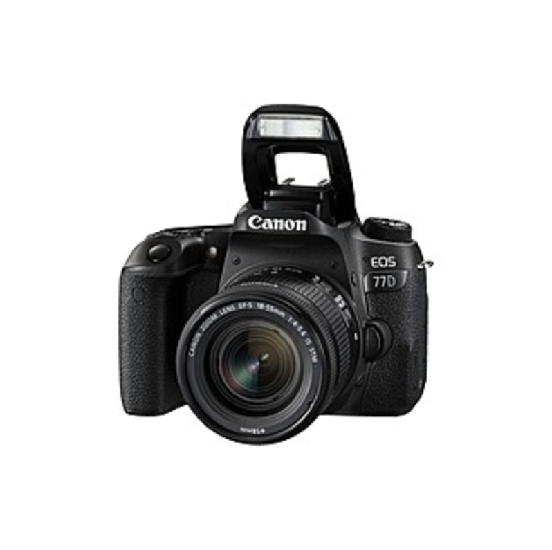 Canon EOS 77D 24.2 Megapixel Digital SLR Camera with Lens - 18 mm - 55 mm - 3" Touchscreen LCD - 3.1x Optical Zoom - Optical (IS) - 6000 x 4000 Image