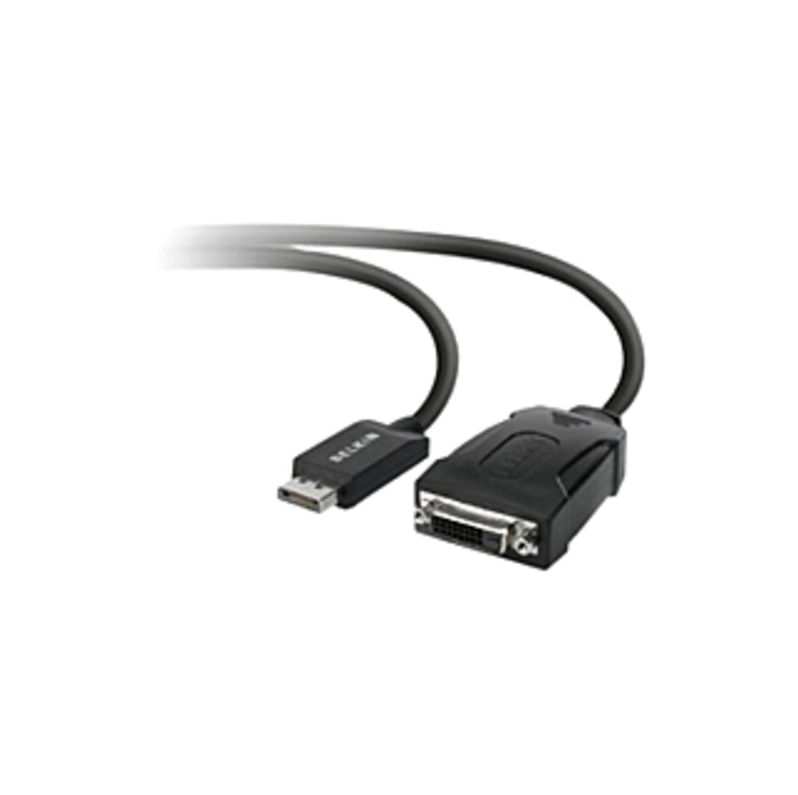 Belkin DisplayPort to DVI Adapter, M/F, 1080p - DisplayPort/DVI Video Cable Adapter for Video Device, Computer, Monitor, Projector, HDTV, Notebook, Ta