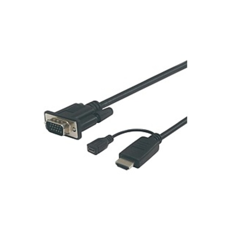VisionTek HDMI to VGA Active 2 Meter Cable (M/M) - 6.56 ft HDMI/USB/VGA Video Cable for Monitor, Projector, Video Device, Notebook, Raspberry Pi - Fir