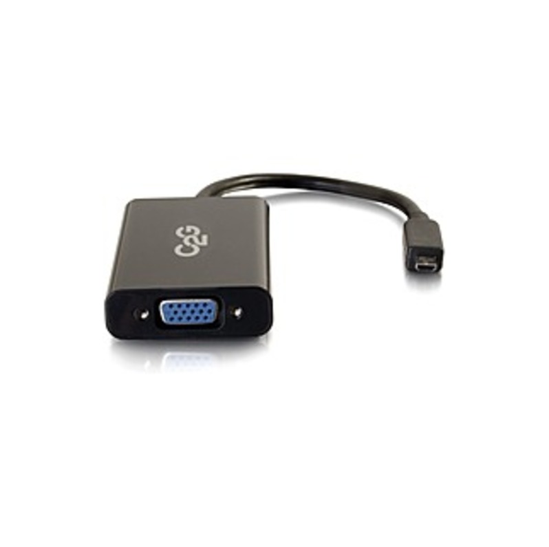 C2G HDMI Micro Male to VGA and Stereo Audio Female Adapter Converter Dongle - HDMI/Mini-phone/VGA for Audio/Video Device, Notebook, Monitor, Speaker -
