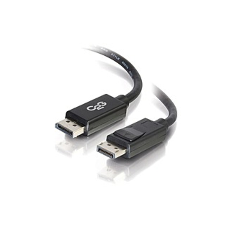 C2G 6ft DisplayPort Cable with Latches - 4K - 8K - UHD - Black - DisplayPort for Notebook, Monitor, Audio/Video Device - 6 ft - 1 x DisplayPort Male D
