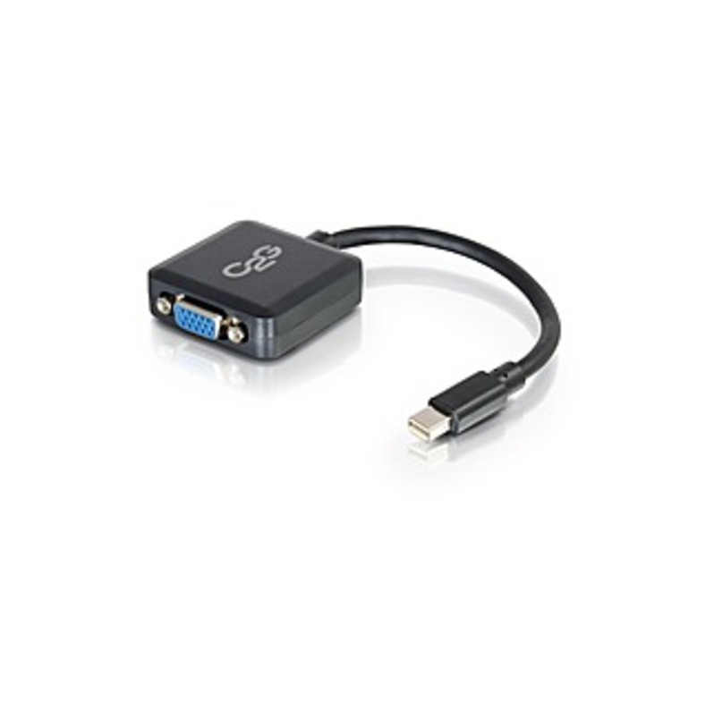 C2G 8in Mini DisplayPort to VGA Adapter-Thunderbolt to VGA Converter-M/F Black - Mini DisplayPort/VGA for Notebook, Tablet, Monitor, Video Device - 8"
