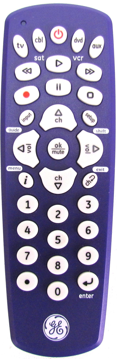 GE 030878337076 Universal 4 Device Remote Control - Master Volume Control - Purple