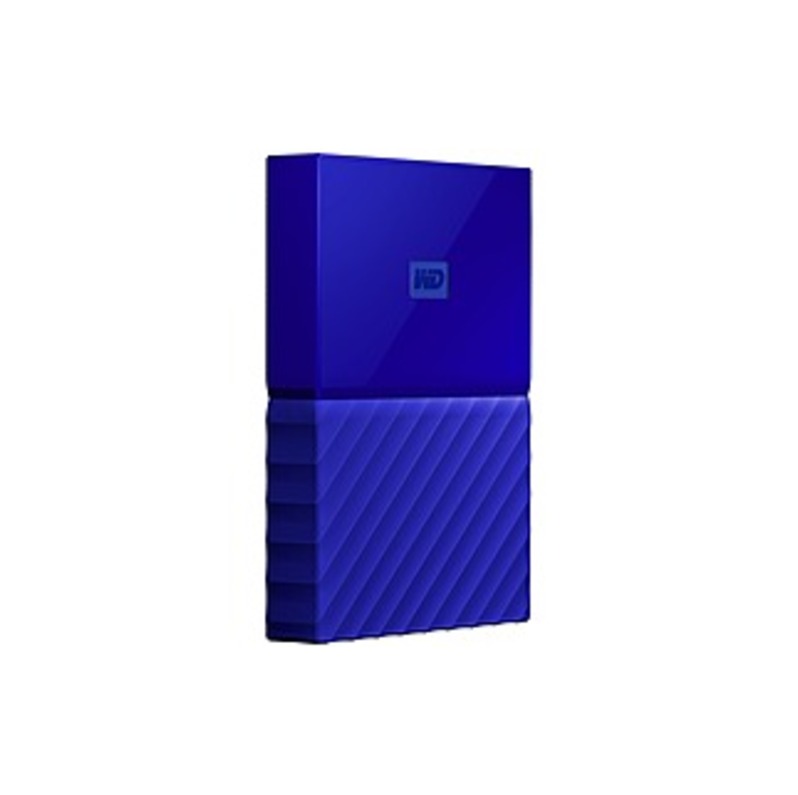 WD My Passport WDBS4B0020BBL-WESN 2 TB Hard Drive - External - Portable - USB 3.0 - Blue - 256-bit Encryption Standard