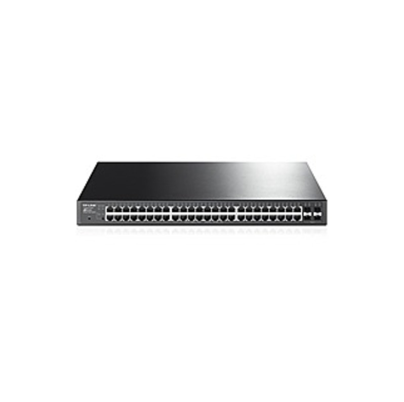 TP-LINK JetStream 48-Port Gigabit Smart PoE+ Switch with 4 SFP Slots - 48 Ports - Manageable - 4 Layer Supported - Twisted Pair, Optical Fiber - Rack-