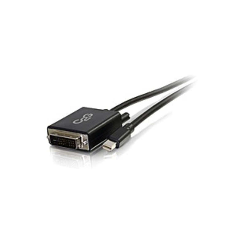 C2G 6ft Mini DisplayPort to DVI Cable - Single Link DVI-D Adapter - Black - DisplayPort/DVI-D for Monitor, Notebook, Tablet - 6 ft - 1 x Mini DisplayP