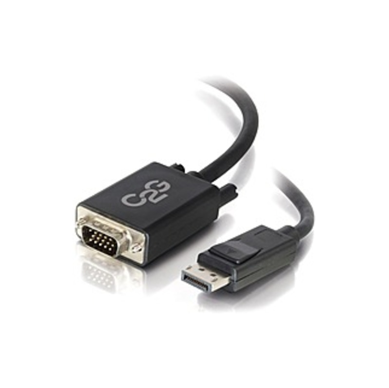 C2G 3ft DisplayPort to VGA Adapter Cable - Active Male to Male - Black - DisplayPort/VGA for Notebook, Monitor, Video Device - 3 ft - 1 x DisplayPort