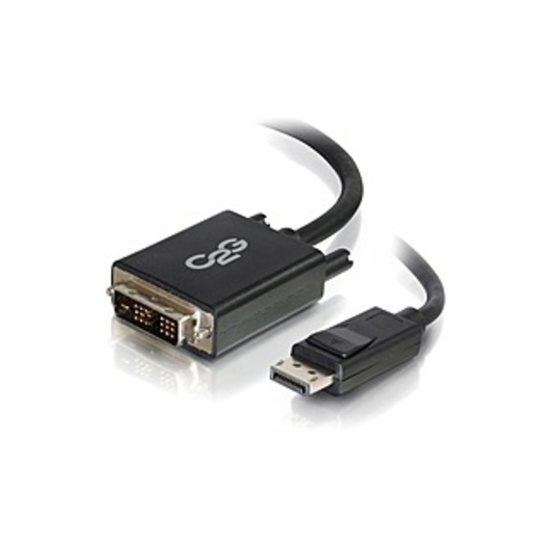 C2G 10ft DisplayPort to DVI Adapter Cable -DVI-D Single Link - Black - DisplayPort/DVI-D for Notebook, Monitor, Desktop Computer, Video Device - 10 ft