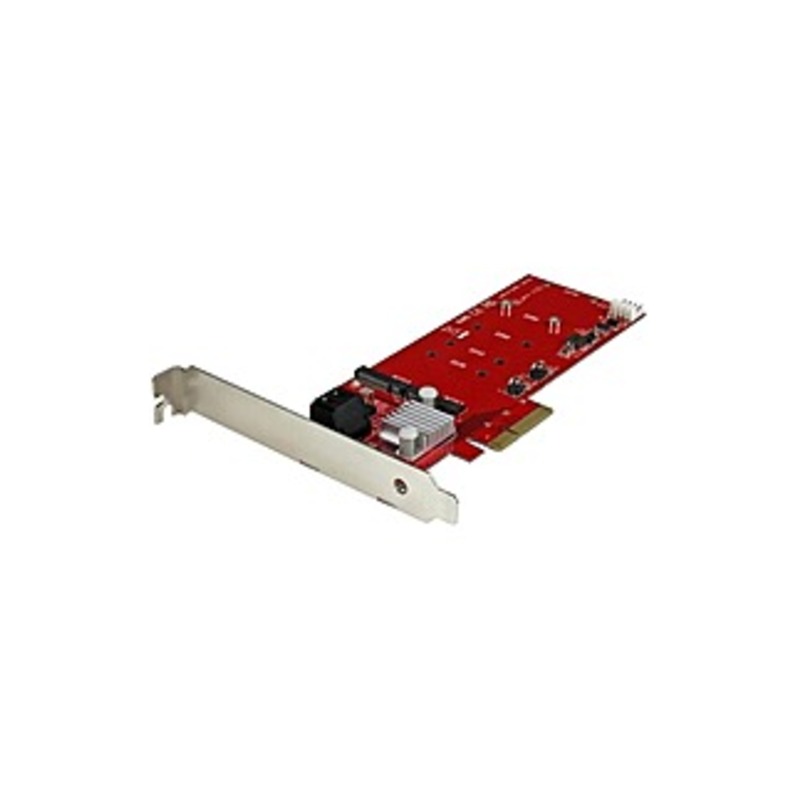 StarTech.com 2x M.2 NGFF SSD RAID Controller Card plus 2x SATA III Ports - PCIe - Two Slot PCI Express M.2 RAID Card plus Two SATA Ports - Serial ATA/