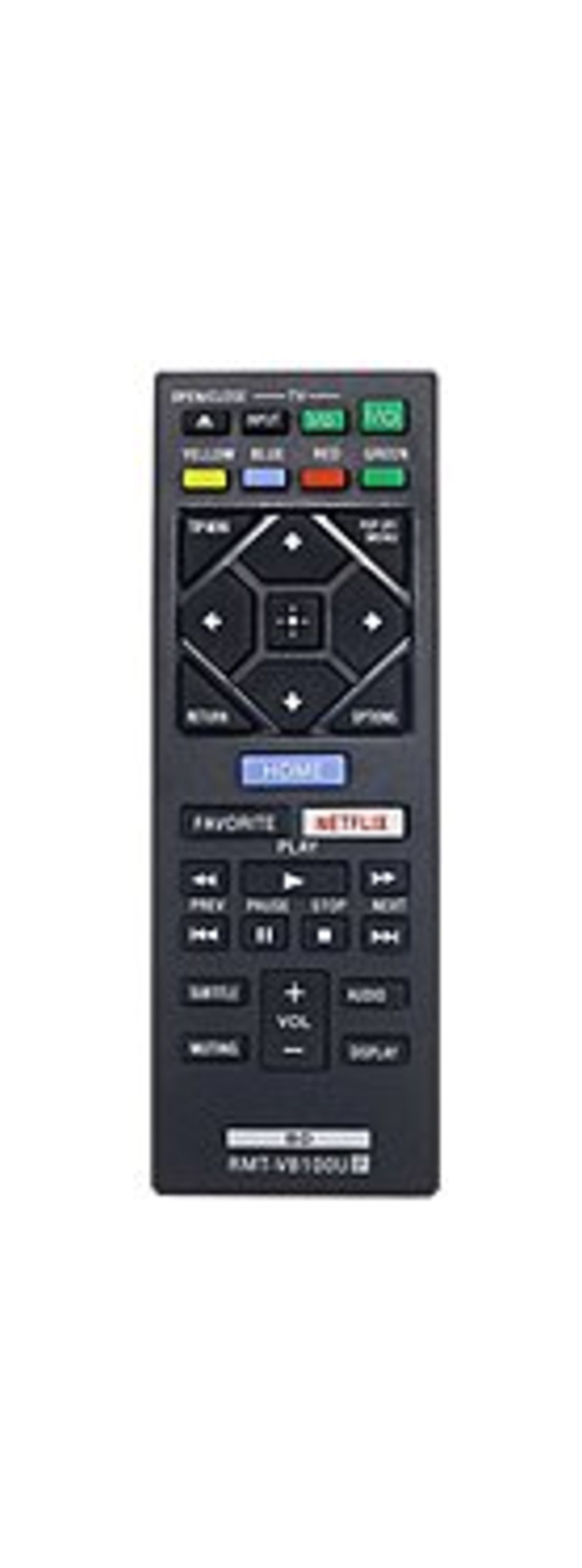 Image of Sony RMT-VB100U Replacement Remote for BDP-BX150 Blu-ray Disc Player - Battery Required
